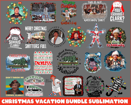 20 Christmas Vacation Bundle PNG, Christmas Holiday bundle sublimation CRM29112207