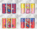 Mario 3D Inflated Puffy Tumbler Wrap Cartoon Movie - Instant download