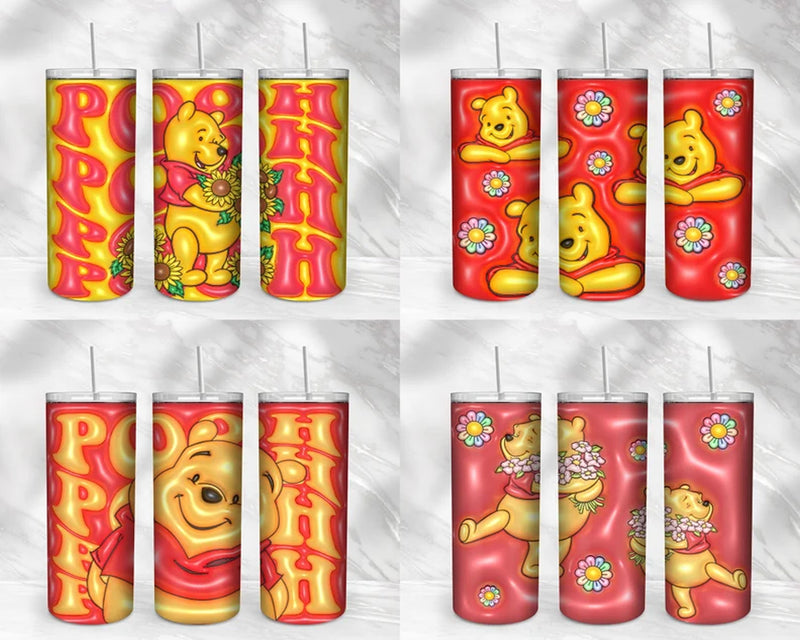 20+ 3D Pooh And Friends Characters Tumbler Wrap - Instant download