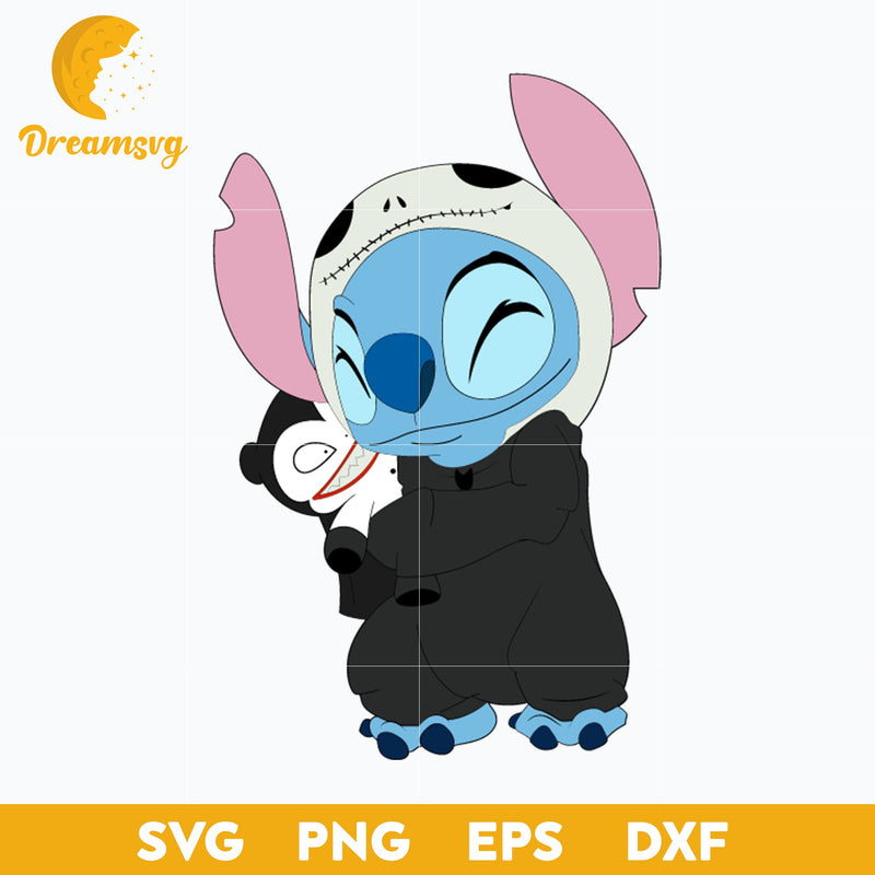 Stitch Jack Skeleton SVG, Stitch Jack Nightmare SVG, Stitch Halloween SVG, PNG, DXF, EPS Digital File.