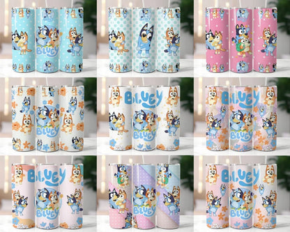20+ Blue Dog Tumbler Wrap Bundle, 20Oz Cup Designs, Instant download