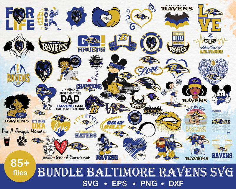 85+ Baltimore Ravens bundle svg, Baltimore Ravens svg, NFL svg, png, dxf, eps digital file