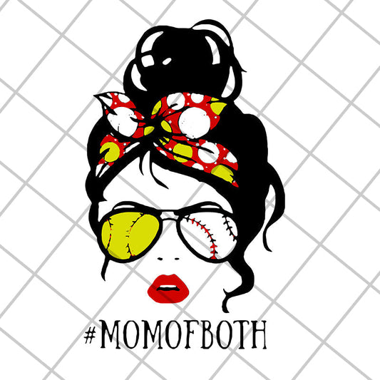 Happy mom of both softball svg, Mother's day svg, eps, png, dxf digital file MTD15042112