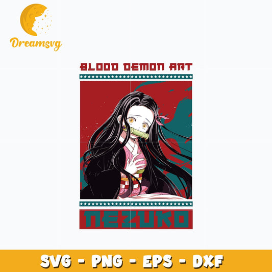 Blood demon art Nezuko Svg, Kimetsu no Yaiba Svg