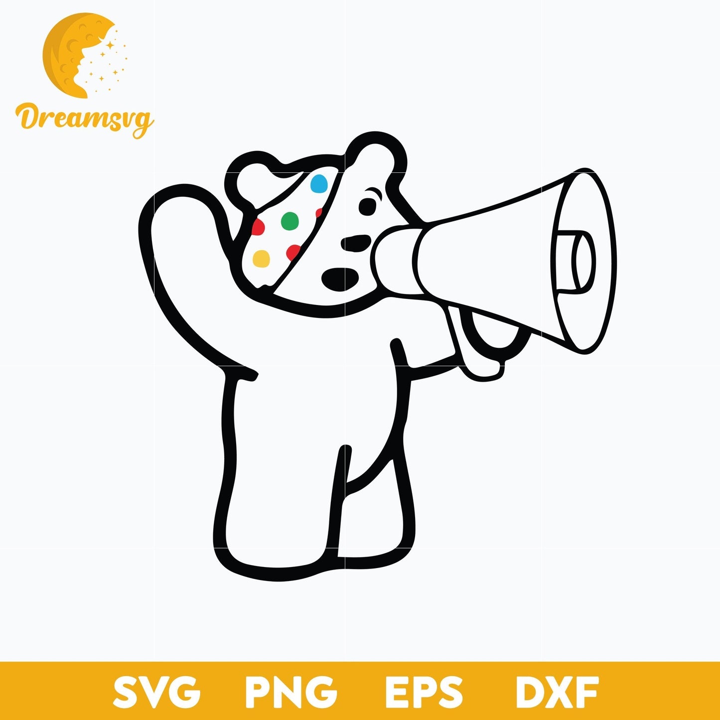 Pudsey Bear Outline SVG, Children In Need SVG, Cartoon SVG