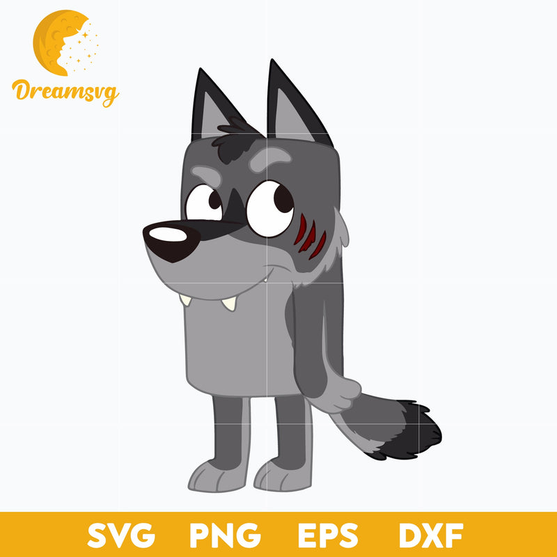 Wolf bluey Svg, Bluey Svg, Bluey character svg, Bluey Cartoon svg, cartoon svg, png, dxf, eps digital file.