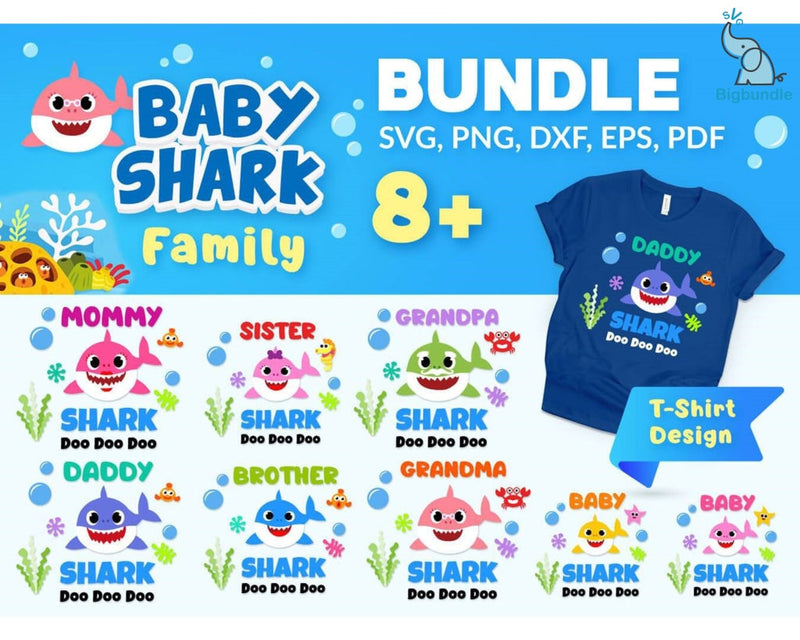 Baby shark svg bundle - Digital download