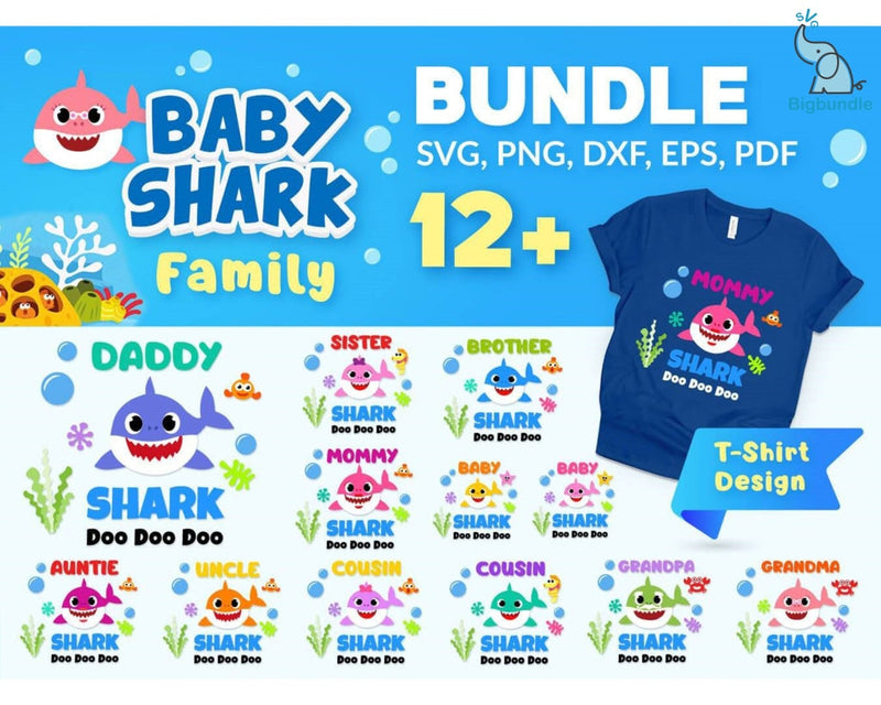 Baby shark svg bundle - Digital download