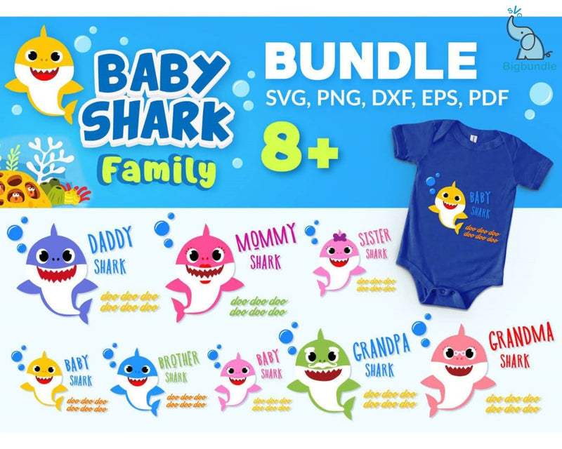 Baby shark svg bundle - Digital download