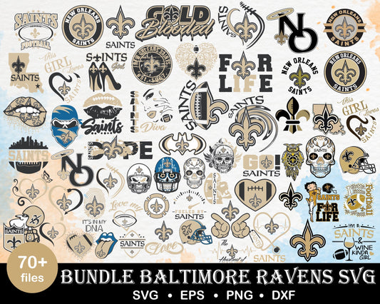 70+ New Orleans Saints Bundle svg, Saints Bundlesvg, Sport svg, Nfl svg, png, dxf, eps digital file