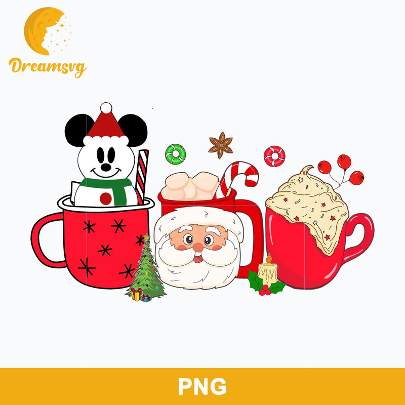 Santa Claus And Snowman Cute Christmas Drink Iced Coffee Tea Latte Png File