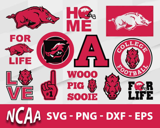 Arkansas Razorbacks Svg Bundle, Arkansas Razorbacks Svg, Sport Svg, Ncaa Svg, Png, Dxf, Eps Digital file.