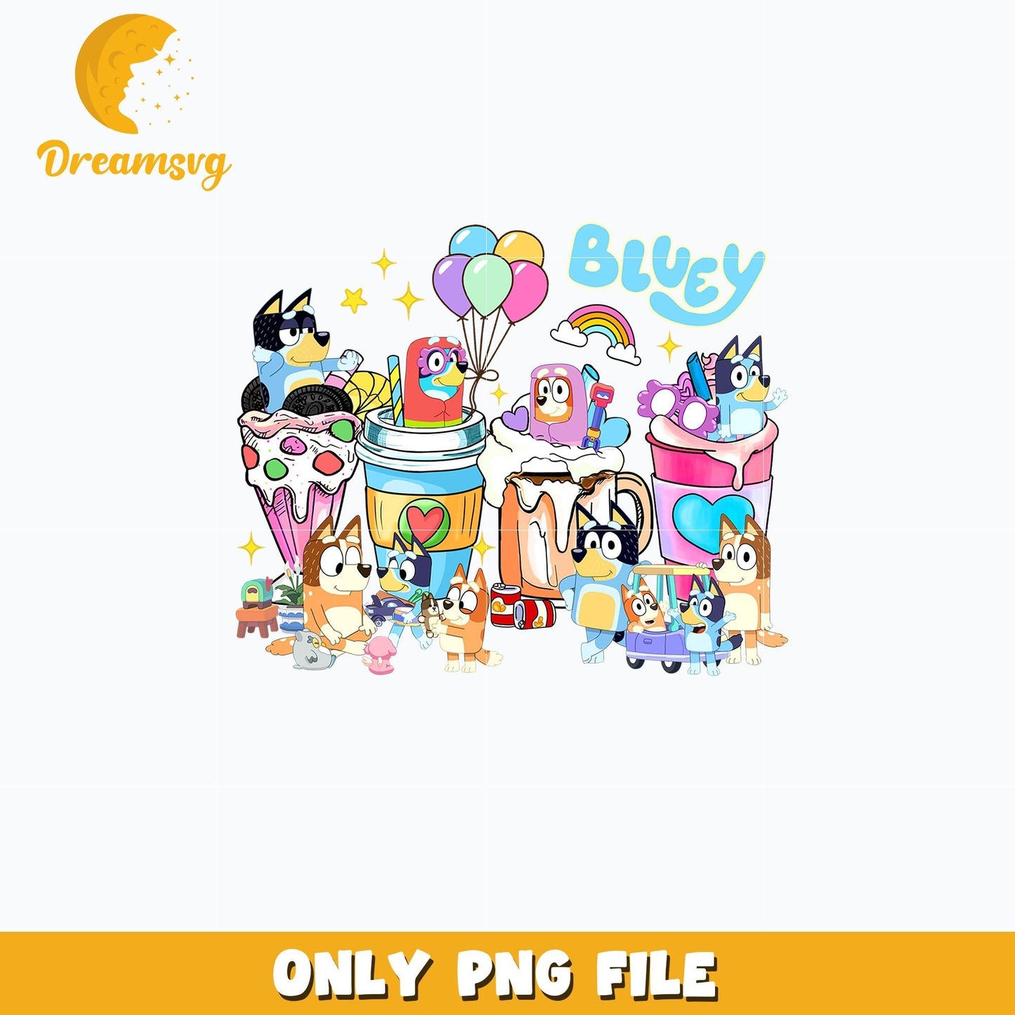 Bluey and bingo family png