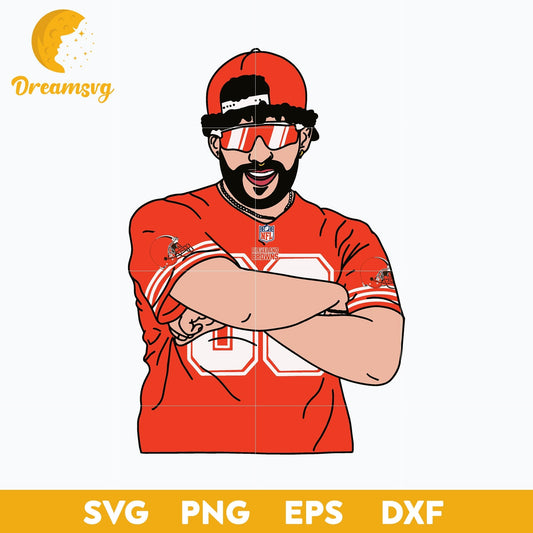 Bad Bunny Cleveland Browns SVG, Cleveland Browns NFL SVG, PNG DXF EPS Digital File