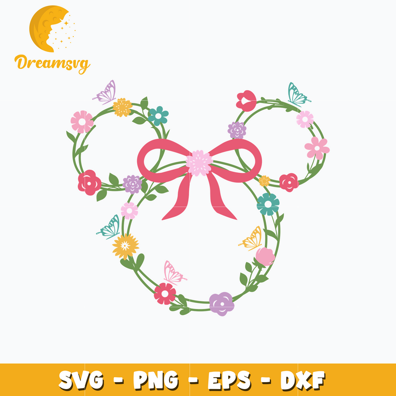 Minnie mouse head flower svg