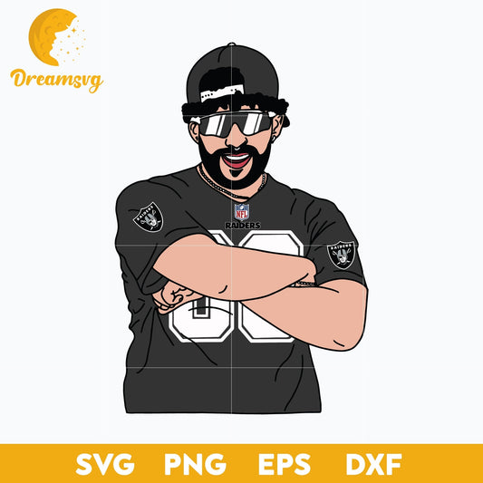 Bad Bunny Las Vegas Raider SVG, Las Vegas Raider NFL SVG, PNG DXF EPS Digital File