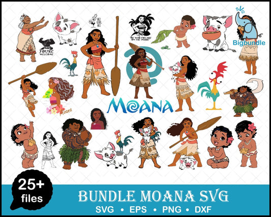 25+ Moana Svg, Moana Png, Moana Birthday Svg, Moana Font, Moana Clipart, Baby Moana