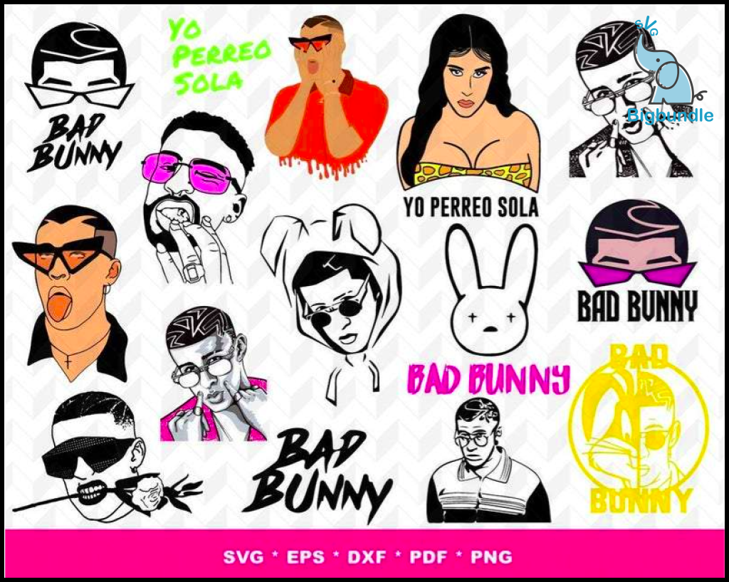 250+ Bad Bunny new bundle svg, Bundle bad bunny svg, eps, png, dxf