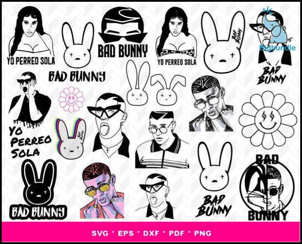 250+ Bad Bunny new bundle svg, Bundle bad bunny svg, eps, png, dxf