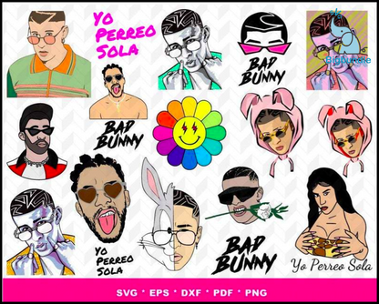 250+ Bad Bunny new bundle svg, Bundle bad bunny svg, eps, png, dxf