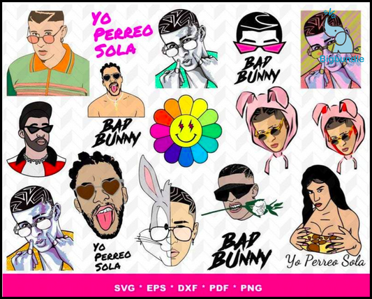 250+ Bad Bunny new bundle svg, Bundle bad bunny svg, eps, png, dxf