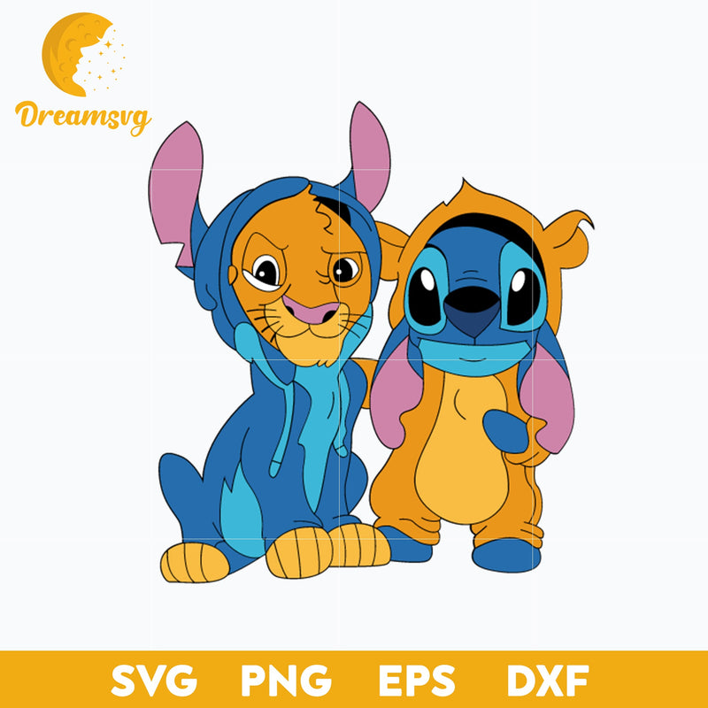 Stitch And Simba Best Friend SVG, Stitch And Simba SVG, Stitch Halloween SVG, PNG, DXF, EPS Digital File.