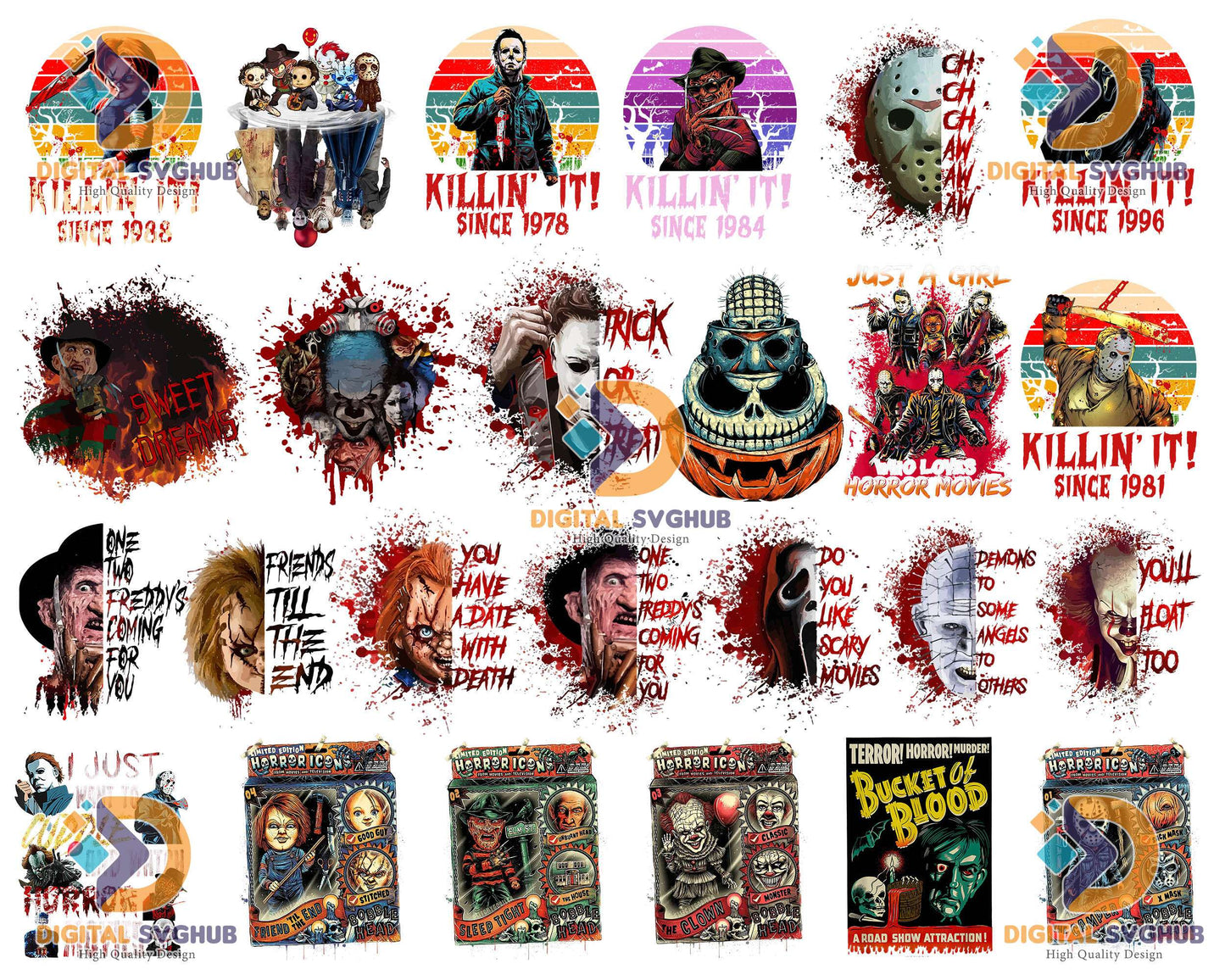 Horror Movies PNG, Horror Movies Halloween Designs - Instant download