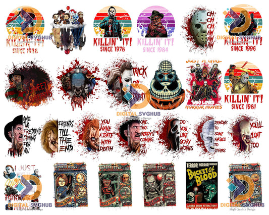 Horror Movies PNG, Horror Movies Halloween Designs - Instant download