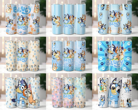 25+ Bluey Dog Tumbler Wrap Bundle, 20Oz Cup Designs, Instant download