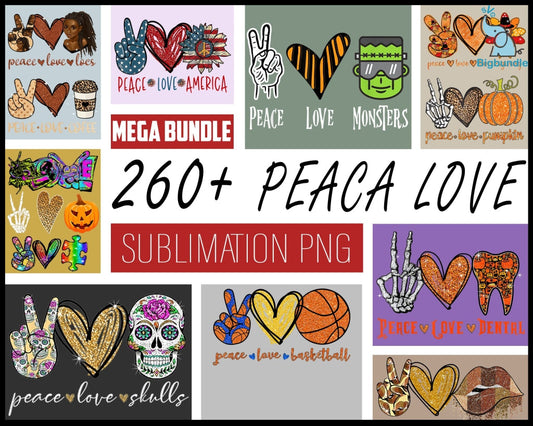 260+ Designs Peace Love Bundle, Peace Love PNG, Peace Love Cure, Sublimation PNG, Sublimation PNG, Files For Cricut, Digital Download