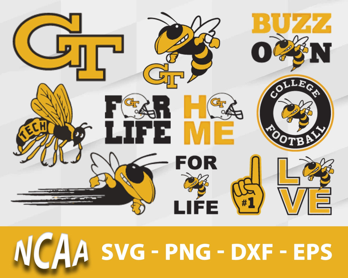 Georgia Tech Yellow Jackets Svg Bundle, Georgia Tech Yellow Jackets  Svg, Sport Svg, Ncaa Svg, Png, Dxf, Eps Digital file.