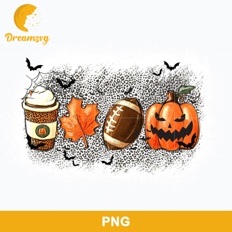 Coffee Dry Leaf Football Halloween Png, Tis The Season Png, Halloween Coffee Png Sublimation.