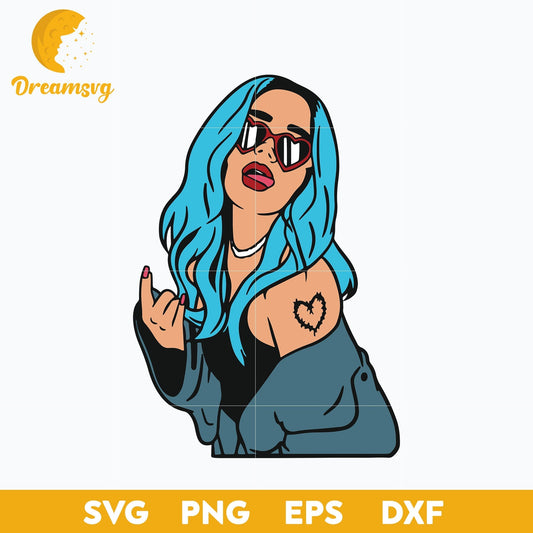 Bichota Karol G Svg, Karol G Blue Hair Svg, Bichota Svg, Png, Dxf, Eps Digital file