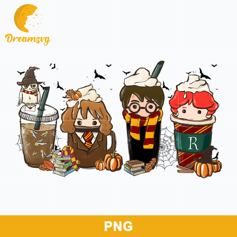 Harry Potter Coffee Cups Png, Harry Potter Halloween Png Digital File.