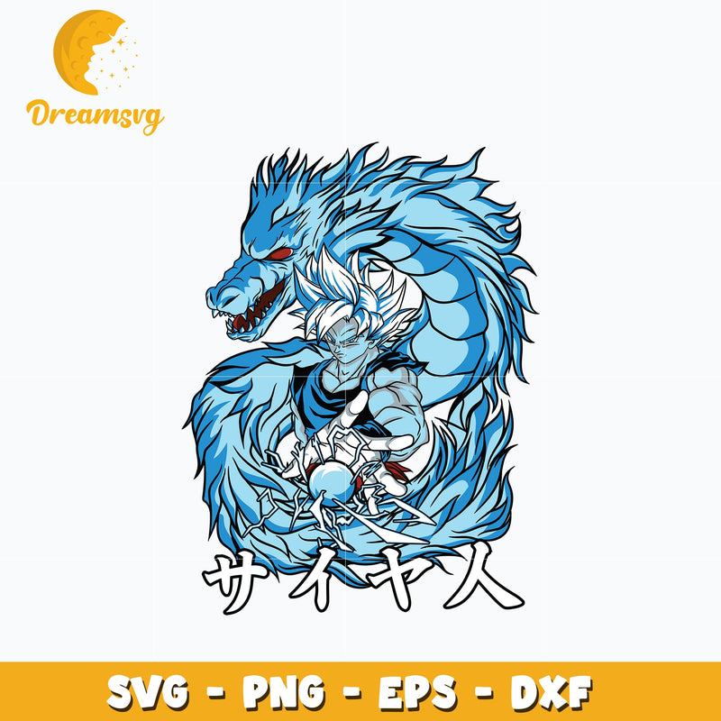 Dragon blue Goku Svg, Anime Svg, Dragon ball Svg