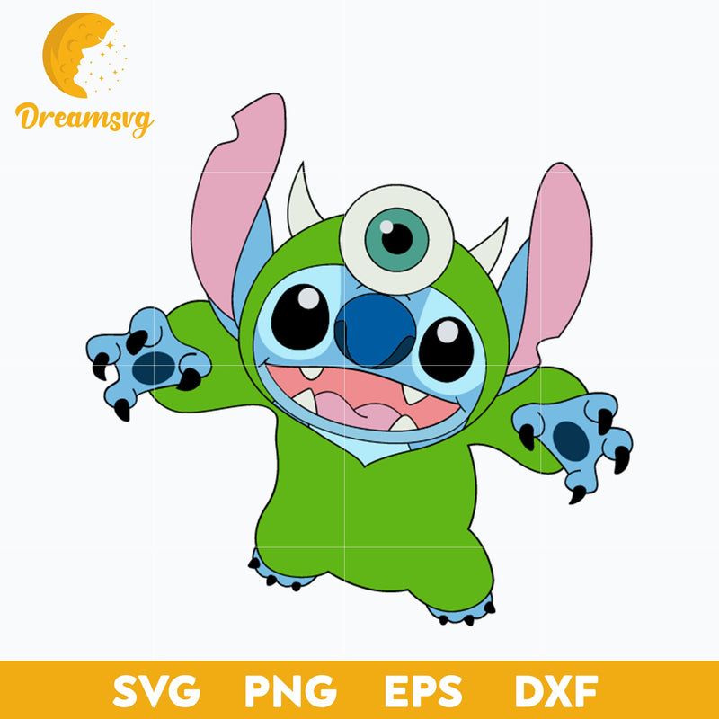 Stitch Monster Green Eye SVG, Monster Stitch SVG, Stitch Halloween SVG, PNG, DXF, EPS Digital File.