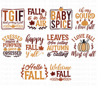 Autumn Clipart Bundle, SVG Files for Cricut / Silhouette