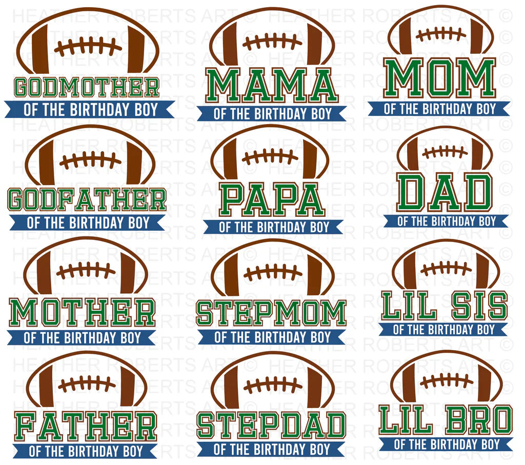 Football Birthday SVG Bundle, Cliparts for Cricut / Silhouette