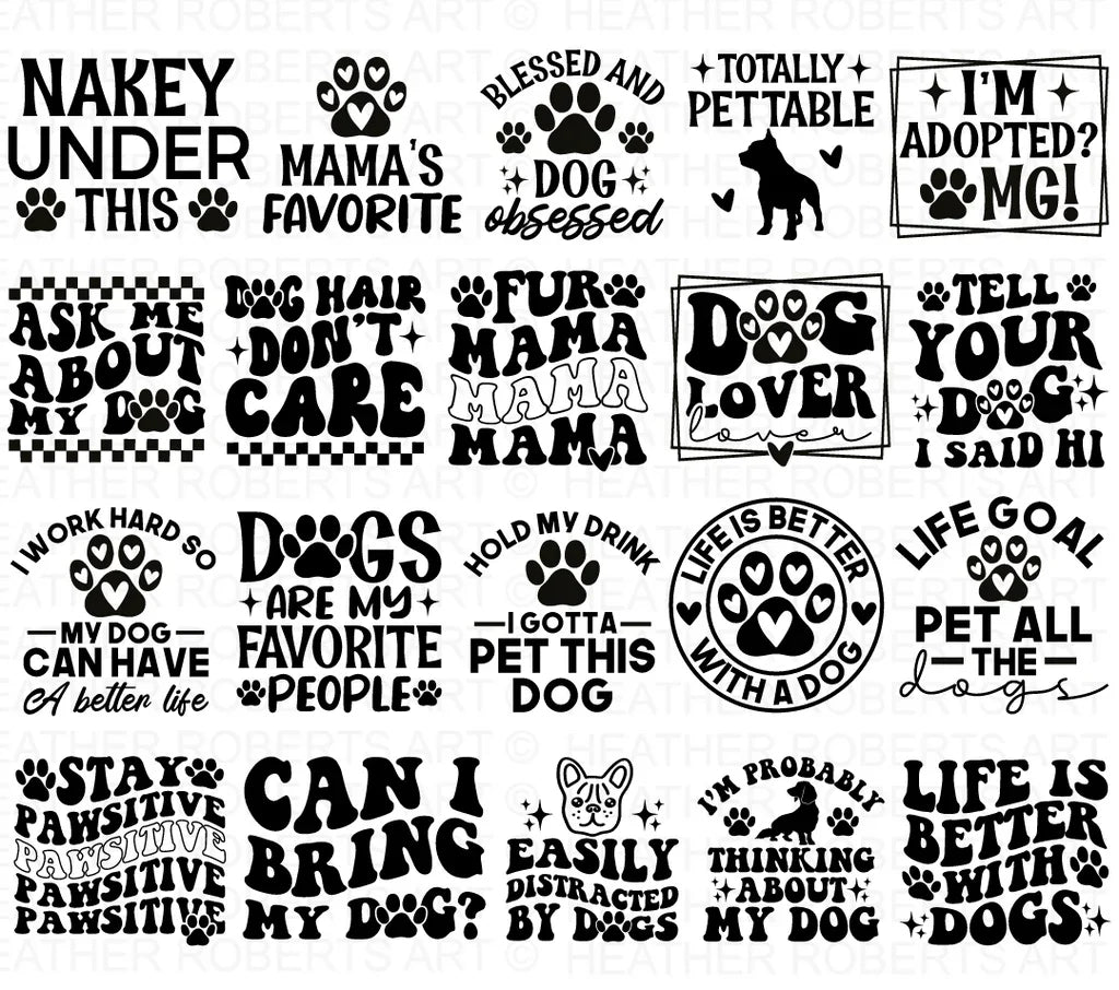 Dog Quotes SVG Bundle, Cliparts for Cricut / Silhouette