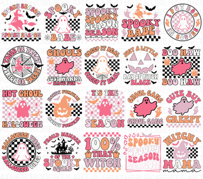 Retro Halloween SVG Bundle, 32 Clipart for Cricut / Silhouette