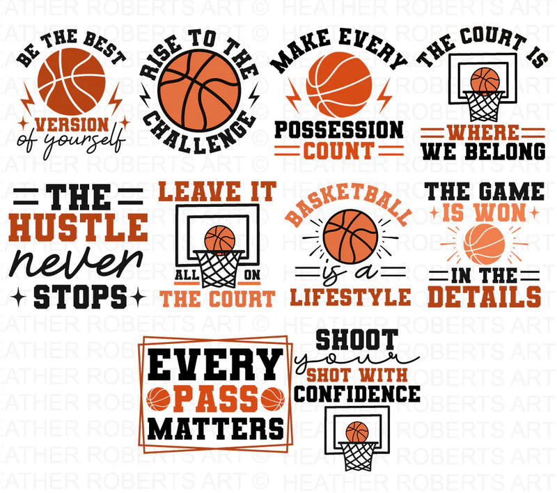 Basketball SVG Bundle, 25 Clipart for Cricut & Silhouette