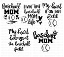 Baseball Mom SVG Bundle, Cliparts for Cricut / Silhouette