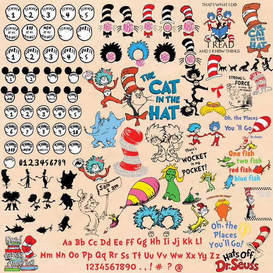 3750+ Dr Seuss Svg Bundle, Cat In The Hat SVG, Dr Seuss Hat SVG,Green Eggs And Ham Svg, Dr Seuss for Teachers Svg, Lorax Svg,Thing 1 and 2 Svg