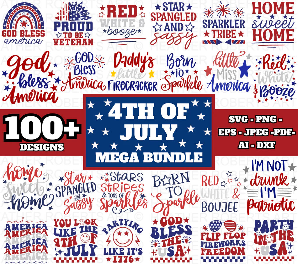 4th of July Mega SVG Bundle, 4th of July Cliparts for Cricut / Silhouette