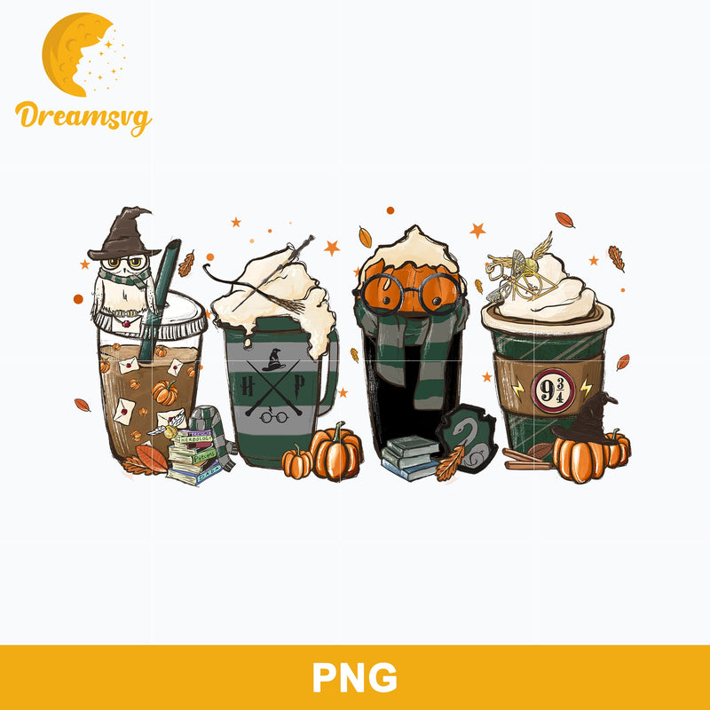 Harry Potter Coffee Halloween Cups Png, Harry Pottoer Halloween Png Digital File.