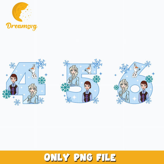 Birthday disney frozen 4 5 6 png