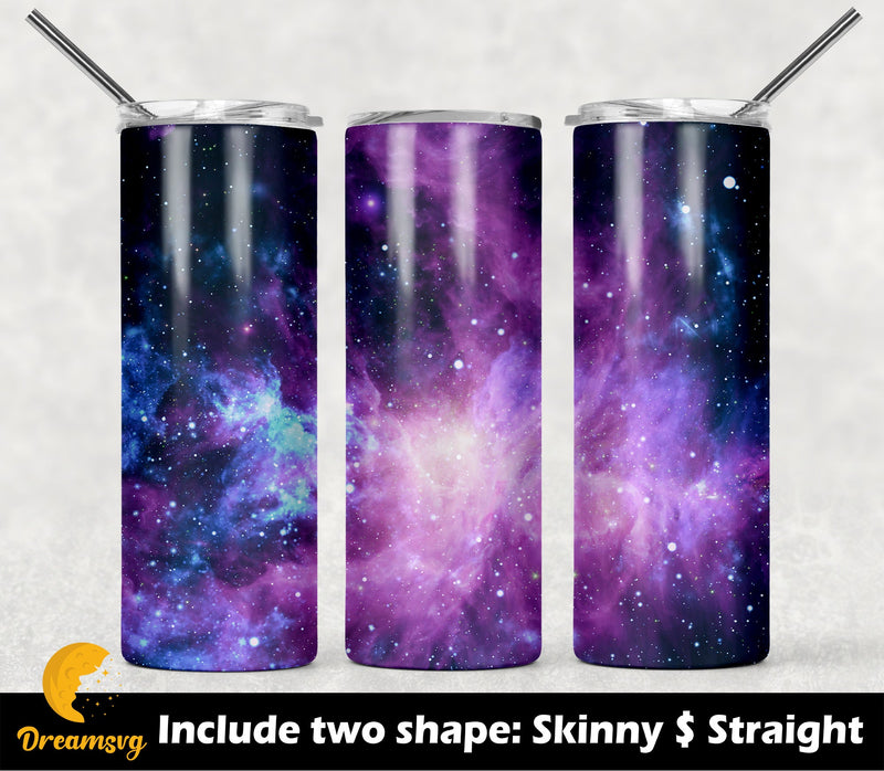 Purple Galaxy Glitter Sublimation Designs Download,Skinny Tumbler 20oz Design, Tumbler Straight, Warped PNG Digital Download