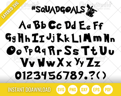 Pokemon SVG Bundle, Pokemon Birthday SVG, Pokemon Alphabet SVG, Clipart PNG Vector Files