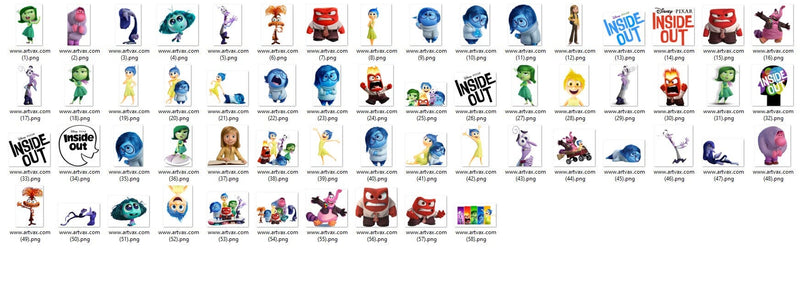 Inside out 2 characters Png bundle, cartoon png, digital download