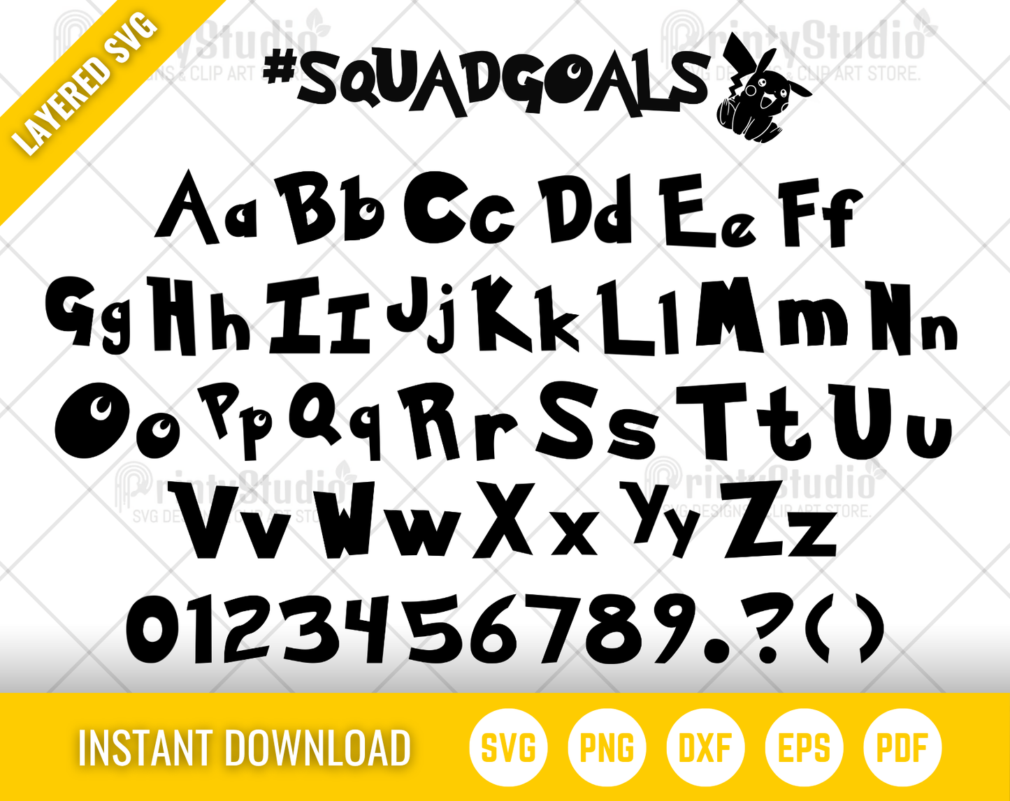 Pokemon 300 Cliparts Bundle, Pokemon SVG cut files for Cricut / Silhouette, PNG, DXF, instant download
